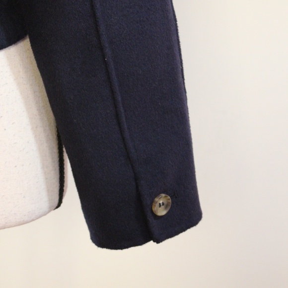 Zara,  cropped wool blend Coat Navy blue color - Picture 7 of 11